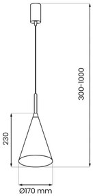 Lampadario sospeso su cavo CAPITAL, 1xGX53/15W/230V, Ø 17 cm, crema