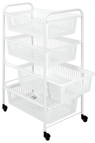 Mensola mobile con 4 cestini India, lunghezza 35 cm - Metaltex