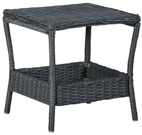 Set Divani da Giardino 3 pz con Cuscini Polyrattan Grigio Scuro