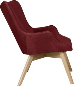 Poltrona rossa con rivestimento in velluto Niko – Ropez