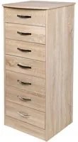 Mobile Cassettiera 7 Cassetti Settimino in legno MDF 46x42x116cm Quercia Moderno