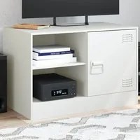 Mobile Porta TV Bianco 67x39x44 cm in Acciaio 841701