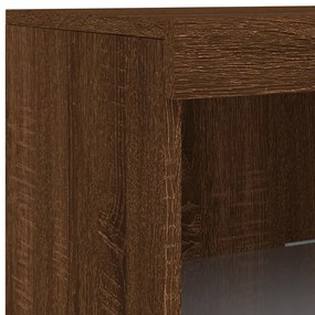 Credenza con Luci LED Rovere Marrone 162x37x100 cm