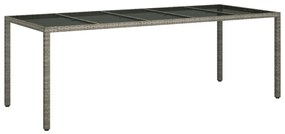 Set da pranzo da giardino 11pz con cuscini polyrattan e vetro