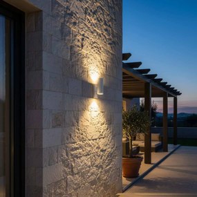 Applique Bidirezione GU10 con Sensore Crepuscolare IP65 - Bianca