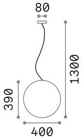 Sospensione Moderna Sole Alluminio Bianco 1 Luce E27 D40Cm