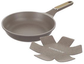 Padella antiaderente 24 cm Taupe con salvapadella