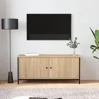 Mobile TV con Ante Rovere Sonoma 102x35x45 cm Legno Multistrato 826291