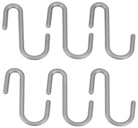 Set di ganci da appendere argentati in plastica 6 pz City – Metaltex