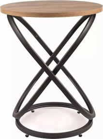 Tavolino Eos E – rovere artisan / nero opaco Ø45 cm