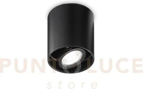 Mood faretto 1 luce attacco gu10 nero d.9cm lampadina inclusa orien...