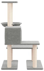 Albero per gatti con tiragraffi in sisal grigio chiaro 94,5 cm