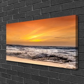 Quadro su tela Mare, sole, onde, paesaggio 100x50 cm