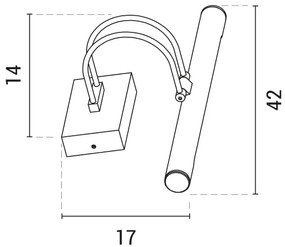 Lampada LED da quadro LED/9W/230V 3000K 42 cm cromo