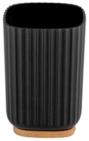 WENKO 25297100 - Portaspazzolino ROTELLO 8,5x11 cm nero/marrone