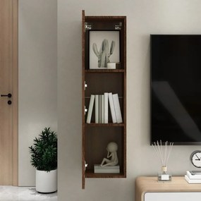 Mobile porta tv a parete rovere marrone 30,5x30x110 cm