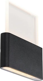 Lampada da parete per esterni nera con LED incl. numeri civici IP54 - Kandi