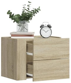 Comodini A Muro 2 Pz Rovere Sonoma 45x30x35 Cm /