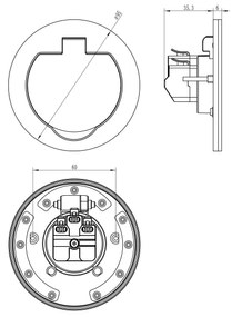 Solight 5B324 - Presa a pavimento da incasso per esterno IP55 rotonda