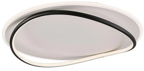Plafoniera Moderna Cairns Plastica Nero-Bianco Led 58W Dimmerabile