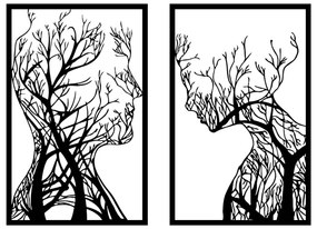 SET 2x Decorazione da muro 86x63 cm Albero della Vita metallo