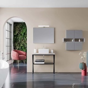 Mensola per bagno in acciaio Kros L 80 x P 46 x H 72 cm