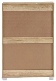 Scarpiera Salvaspazio da Ingresso, 2 Ante e 1 Cassetto, Color Rovere e Bianco – 63x33x95h