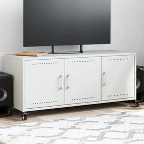 Mobile Tv Bianco 100,5x39x43,5 Cm İn Acciaio Laminato A Freddo /