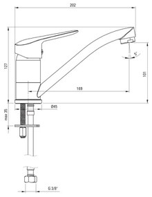 Deante BMO_026M - Rubinetto per lavabo BORO 12,7 cm cromo lucido