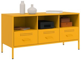 Mobile tv giallo 100,5x39x50,5 cm in acciaio laminato a freddo