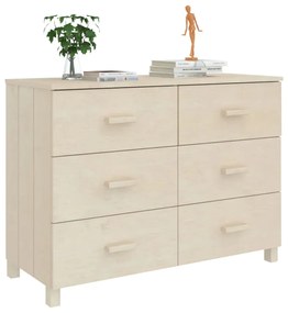 Credenza hamar miele 113x40x80 cm in legno massello di pino