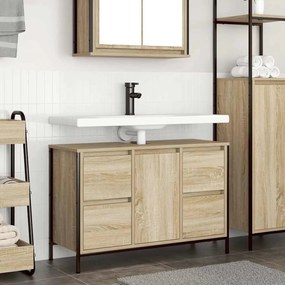 Mobile Lavabo Con Cassetti Rovere Sonoma 90x34,5x60 Cm /