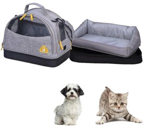 Trasportino per cani e gatti casetta & cuscino 3 in 1 max 6 kg maluku medium grey