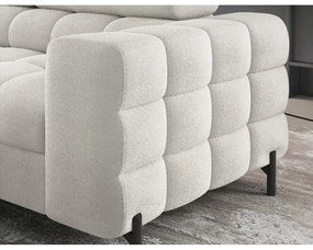 Divano angolare color crema allungabile/con contenitore (con penisola a sinistra/a L) con rivestimento in bouclé Ferucce – ELTAP