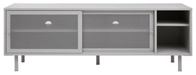 Mobile TV grigio in metallo 160x55x45 cm Veep – Unique Furniture