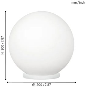 EGLO 85264 - Lampada da tavolo RONDO 1xE27/60W/230V diametro 20 cm