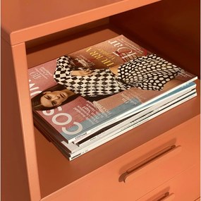 Comodino a parete rosso mattone con 2 cassetti Keep by Hammel - Hammel Furniture