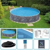 Piscina Fuori Terra Circolare Azuro Stone 4,60 H.1,20 M - Kit Base