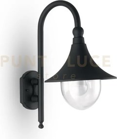 Applique pavia nera 1 luce attacco e27 ip44 26x34x48cm in alluminio