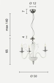 Lampadario sospeso in vetro fume' debussy 3 luci lp.debussy-3-fume