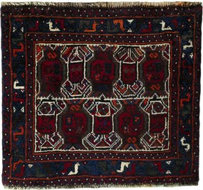 Shiraz Tappeto persiano 80x70 Rosso (Iran) Annodato A Mano