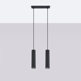 Sollux SL.1574 - Lampadario a sospensione con filo KARBON 2xGU10/10W/230V nero