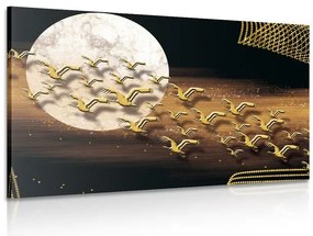 Quadro su tela – Volo di uccelli durante la luna piena