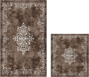 Set di tappetini per il bagno marroni 2 pz 60x100 cm – Foutastic