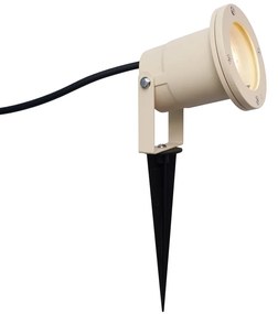 Faretto da giardino a picchetto beige GU10 50mm regolabile IP65 con cavo e spina - Basic