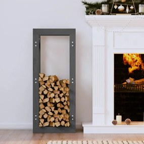 Portalegna Grigio 41x25x100 Cm İn Legno Massello Di Pino /