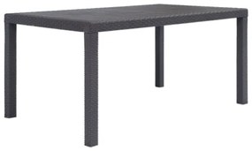 Tavolo da Giardino Marrone 150x90x72 cm Plastica Stile Rattan