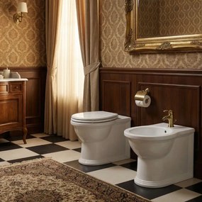 Bidet filomuro Danubio Idrobric L 37 x H 43 x P 56 cm bianco fissaggi inclusi