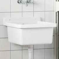 Lavabo a Parete Bianco 40x40x24 cm in Resina 4002793