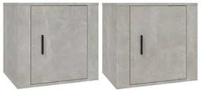 Comodini 2 pz grigio cemento 50x39x47 cm